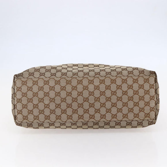 GUCCI GG Canvas Web Sherry Line Tote Bag Beige Silver 155524 Auth ep10948