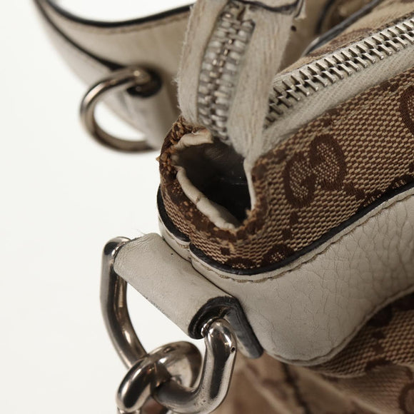 GUCCI GG Canvas Hand Bag 2way Beige White Auth ep10950