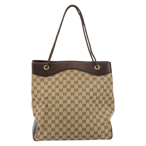 GUCCI GG Canvas Tote Bag Beige Auth ep10953