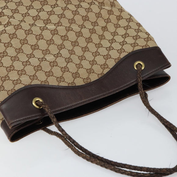 GUCCI GG Canvas Tote Bag Beige Auth ep10953