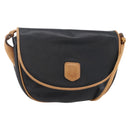 CELINE Shoulder Bag Leather Black Gold Auth ep10956-1