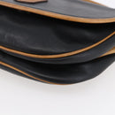 CELINE Shoulder Bag Leather Black Gold Auth ep10956-9