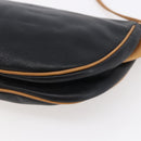 CELINE Shoulder Bag Leather Black Gold Auth ep10956-15