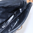 CELINE Shoulder Bag Leather Black Gold Auth ep10956-20