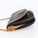 CELINE Shoulder Bag Leather Black Gold Auth ep10956-3