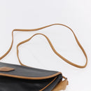 CELINE Shoulder Bag Leather Black Gold Auth ep10956-8