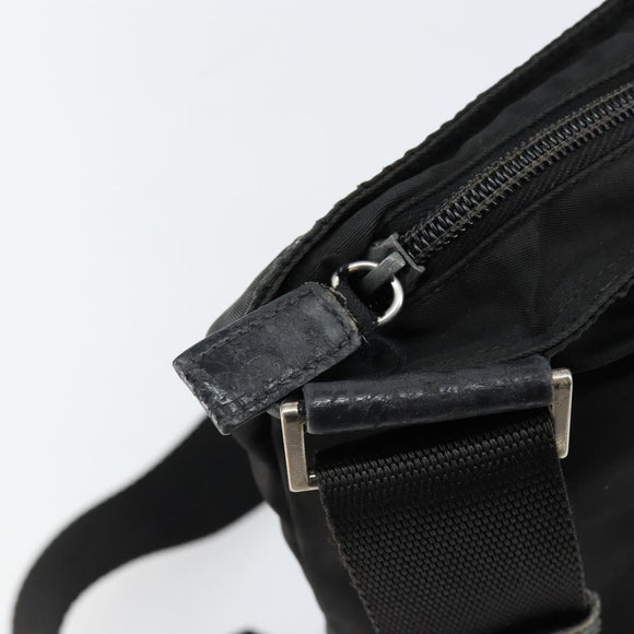 PRADA Shoulder Bag Nylon Black Silver Auth ep10975