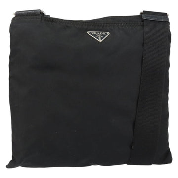 PRADA Shoulder Bag Nylon Black Silver Auth ep10975