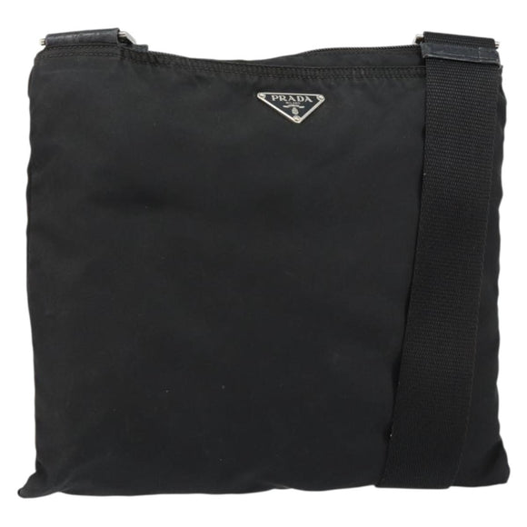 PRADA Shoulder Bag Nylon Black Silver Auth ep10975