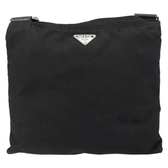 PRADA Shoulder Bag Nylon Black Silver Auth ep10975