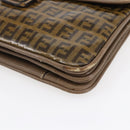 FENDI Zucchino Canvas Schultertasche Beschichtetes Canvas Beige Auth ep10976-9