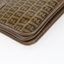 FENDI Zucchino Canvas Shoulder Bag Coated Canvas Beige Auth ep10976-16