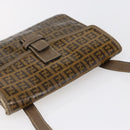 FENDI Zucchino Canvas Shoulder Bag Coated Canvas Beige Auth ep10976-6