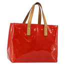 LOUIS VUITTON Monogram Vernis Reade PM Hand Bag Red Rouge M91088 LV Auth ep10979-1