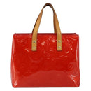LOUIS VUITTON Monogram Vernis Reade PM Hand Bag Red Rouge M91088 LV Auth ep10979-13