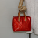 LOUIS VUITTON Monogram Vernis Reade PM Hand Bag Red Rouge M91088 LV Auth ep10979-21