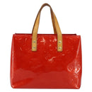 LOUIS VUITTON Monogram Vernis Reade PM Hand Bag Red Rouge M91088 LV Auth ep10979-2