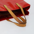 LOUIS VUITTON Monogram Vernis Reade PM Hand Bag Red Rouge M91088 LV Auth ep10979-7