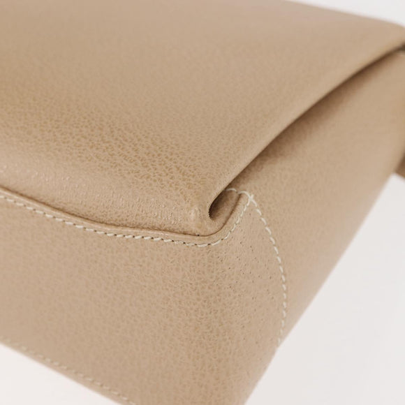 GUCCI Bamboo Hand Bag Leather 2way Beige Gold 000 781 0175 Auth ep10980