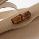 GUCCI Bamboo Hand Bag Leather 2way Beige Gold 000 781 0175 Auth ep10980-18