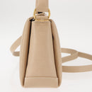 GUCCI Bamboo Hand Bag Leather 2way Beige Gold 000 781 0175 Auth ep10980-3