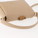 GUCCI Bamboo Hand Bag Leather 2way Beige Gold 000 781 0175 Auth ep10980-6
