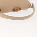 GUCCI Bamboo Hand Bag Leather 2way Beige Gold 000 781 0175 Auth ep10980-7