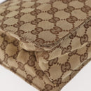 GUCCI GG Canvas Shoulder Bag Beige Silver 120841 Auth ep10981-11