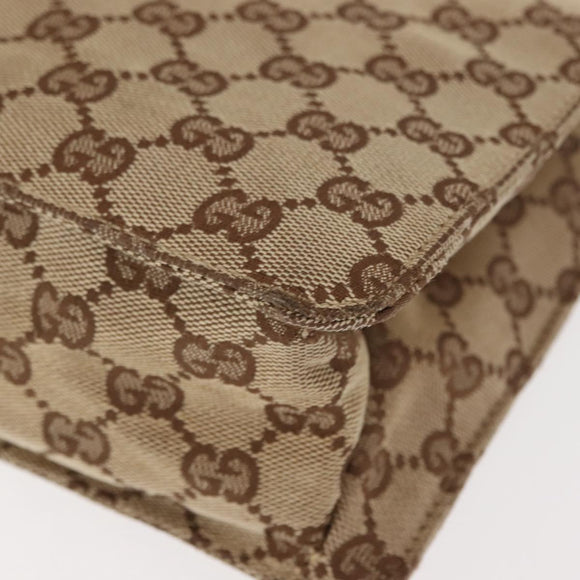 GUCCI GG Canvas Shoulder Bag Beige Silver 120841 Auth ep10981