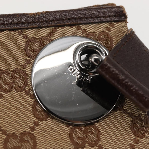 GUCCI GG Canvas Shoulder Bag Beige Silver 120841 Auth ep10981