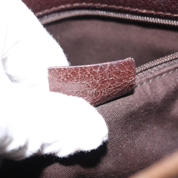 GUCCI GG Canvas Shoulder Bag Beige Silver 120841 Auth ep10981