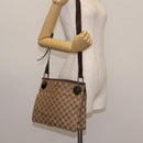 GUCCI GG Canvas Shoulder Bag Beige Silver 120841 Auth ep10981-22