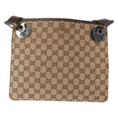 GUCCI GG Canvas Shoulder Bag Beige Silver 120841 Auth ep10981-4