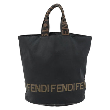 FENDI Hand Bag Nylon Black Gold Auth ep10985 - 0