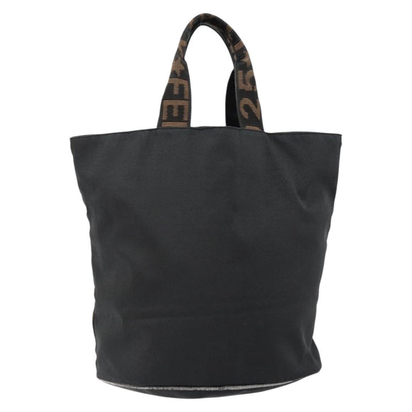 FENDI Hand Bag Nylon Black Gold Auth ep10985