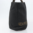 FENDI Hand Bag Nylon Black Gold Auth ep10985-5