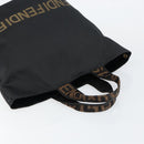 FENDI Hand Bag Nylon Black Gold Auth ep10985-6