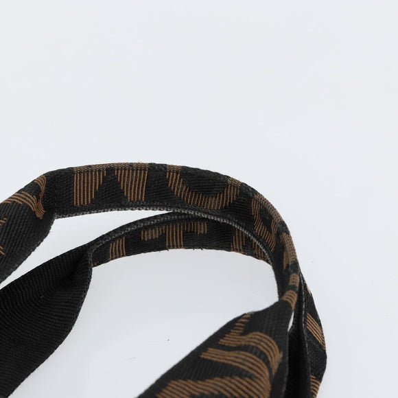 FENDI Hand Bag Nylon Black Gold Auth ep10985