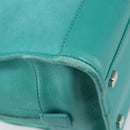 LOEWE Anagram Americana 28 Bag Suede Leather Turquoise Blue Silver Auth ep10988-16