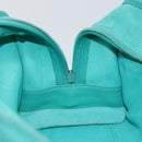 LOEWE Anagram Americana 28 Bag Suede Leather Turquoise Blue Silver Auth ep10988-21