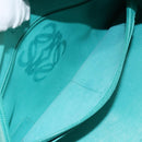 LOEWE Anagram Americana 28 Bag Suede Leather Turquoise Blue Silver Auth ep10988-22