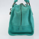 LOEWE Anagram Americana 28 Bag Suede Leather Turquoise Blue Silver Auth ep10988-4