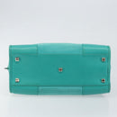 LOEWE Anagram Americana 28 Bag Suede Leather Turquoise Blue Silver Auth ep10988-5