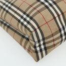 BURBERRY Nova Check Handtas Nylon Beige Auth ep1099-14