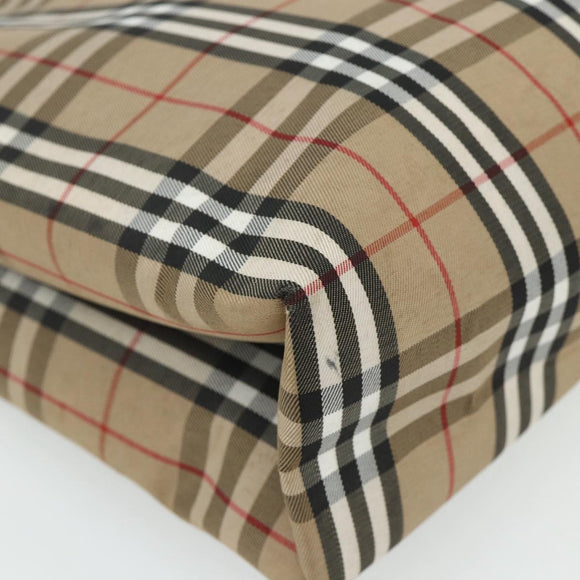 BURBERRY Nova Check Handtas Nylon Beige Auth ep1099