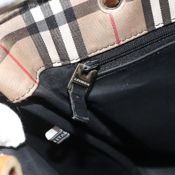 BURBERRY Nova Check Handtas Nylon Beige Auth ep1099