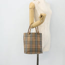 BURBERRY Nova Check Handtas Nylon Beige Auth ep1099-20