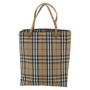 BURBERRY Nova Check Handtas Nylon Beige Auth ep1099-2