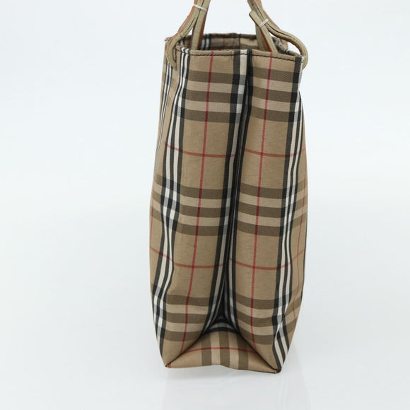 BURBERRY Nova Check Handtas Nylon Beige Auth ep1099