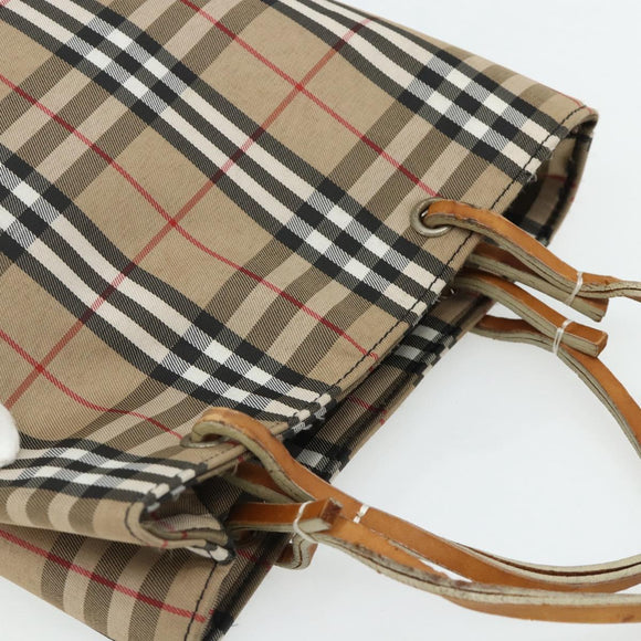 BURBERRY Nova Check Handtas Nylon Beige Auth ep1099